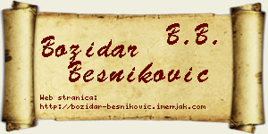 Božidar Besniković vizit kartica